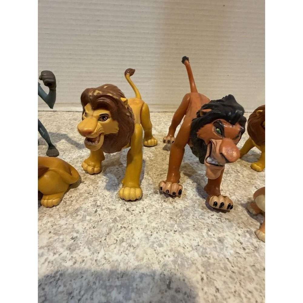 Vintage Disney Lion King Lot 10 PVC Figures Simba Scar Mufasa Nala Timon Rafiki